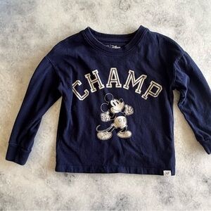 Gap Disney  Navy Blue Mickey Mouse Champ Kids Shirt Size 4t